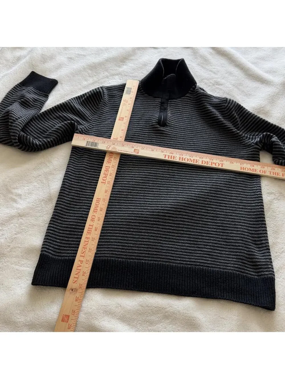 Banana Republic striped quarter zip sweater